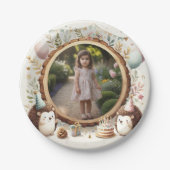 ヘッジホッグのフォトフレーム子供への誕生日パーティー ペーパープレート (正面)