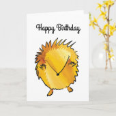 ヘッジホッグの誕生日カード カード (黄色い花)