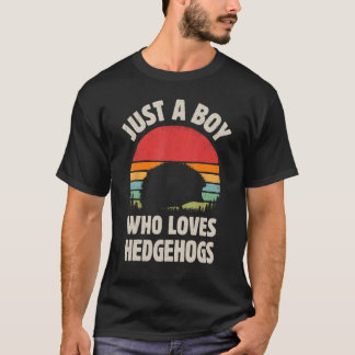 ヘッジホッグを愛する男の子だけのレトロVint Tシャツ