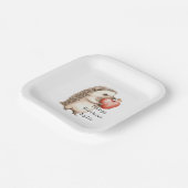 ヘッジホッグアップルハート誕生日 ペーパープレート (傾斜あり)