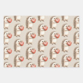 ヘッジホッグアップルハート誕生日 ラッピングペーパーシート (正面2)