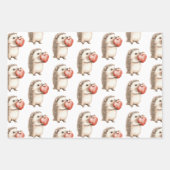 ヘッジホッグアップルハート誕生日 ラッピングペーパーシート (正面)