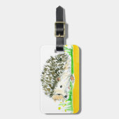 ヘッジホッグウォーターカラーイエロー名前をカスタムする ラゲッジタグ (正面縦)