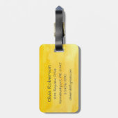 ヘッジホッグウォーターカラーイエロー名前をカスタムする ラゲッジタグ (裏面縦)