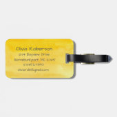 ヘッジホッグウォーターカラーイエロー名前をカスタムする ラゲッジタグ (裏面横)
