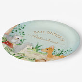 ヘッジホッグウッドランドビュレーツキツネ鹿ベビーシャワー ペーパープレート (アングル)
