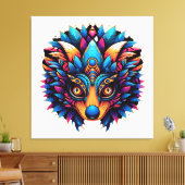 ヘッジホッグカラフルアポップ・アートのート キャンバスプリント (インサイチュ (リビング))