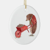 ヘッジホッグクリスマスハウス セラミックオーナメント (右)