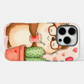 ヘッジホッグサボテン応援水彩 Case-Mate iPhoneケース (裏面 (横))