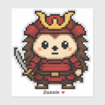 ヘッジホッグサムライステッカー6x6