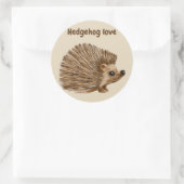 ヘッジホッグステッカースクラップブック作りおもしろい、シール ラウンドシール (バッグ)