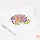 ヘッジホッグステッカー 楕円形シール (封筒)