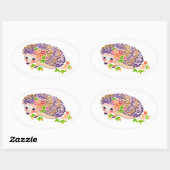 ヘッジホッグステッカー 楕円形シール (シート)