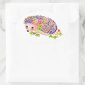 ヘッジホッグステッカー 楕円形シール (バッグ)