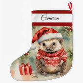 ヘッジホッグパーソナライズされたラージクリスマスストッキング ラージクリスマスストッキング (裏面)