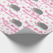 ヘッジホッグパーソナライズされた誕生日包装紙 ラッピングペーパー (角)