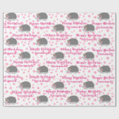 ヘッジホッグパーソナライズされた誕生日包装紙 ラッピングペーパー (フラット)