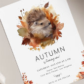 ヘッジホッグフォレストウッドランドオータム誕生日 招待状