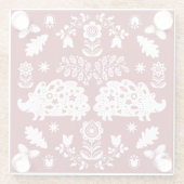 ヘッジホッグフォークアート ガラスコースター (裏面)