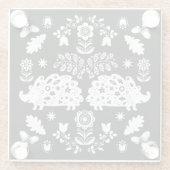 ヘッジホッグフォークアート ガラスコースター (裏面)