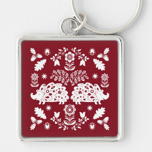 ヘッジホッグフォークアート キーホルダー (正面)