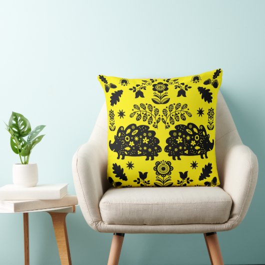 ヘッジホッグフォークアート クッション (椅子)