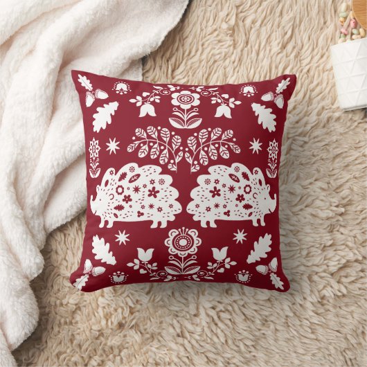 ヘッジホッグフォークアート クッション (ブランケット)