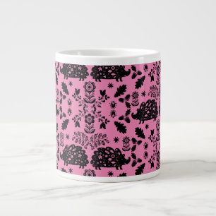 ヘッジホッグフォークアート ジャンボコーヒーマグカップ