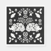 ヘッジホッグフォークアート スタンダードランチョンナプキン (正面)