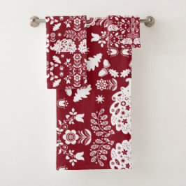 ヘッジホッグフォークアート バスタオルセット