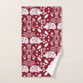 ヘッジホッグフォークアート バスタオルセット (ハンドタオル)