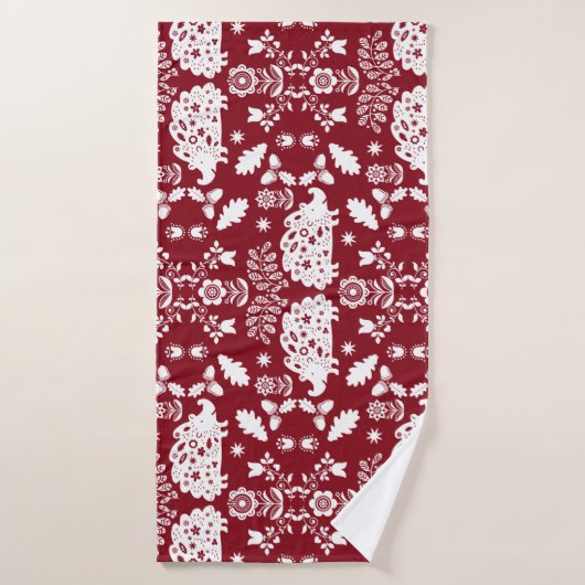 ヘッジホッグフォークアート バスタオル (バスタオル)