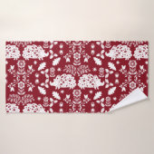 ヘッジホッグフォークアート バスタオル (バスタオル)