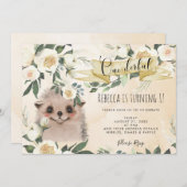 ヘッジホッグフローラオンダーフル1歳の誕生日の招待状 招待状 (正面/裏面)