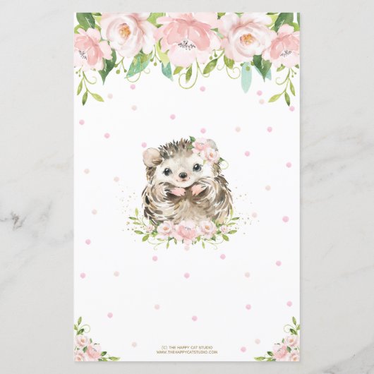 ヘッジホッグフローラベビー予測とアドバイスシャワー (裏面)