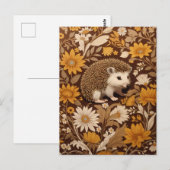 ヘッジホッグブラウンフローラウィリアムインスパイアモリス ポストカード (正面/裏面)