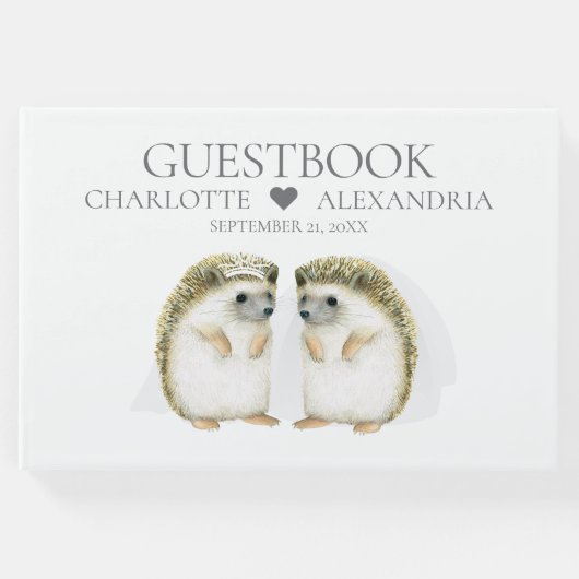 ヘッジホッグブリデスカワイレズビアンゲイ結婚カップル ゲストブック (正面)