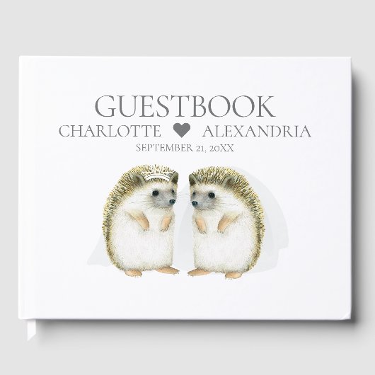 ヘッジホッグブリデスカワイレズビアンゲイ結婚カップル ゲストブック (正面)