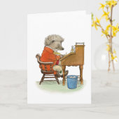 ヘッジホッグライターノートカード カード (黄色い花)