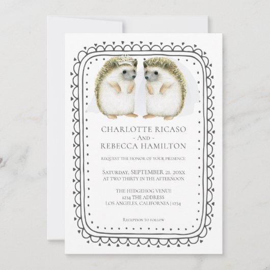 ヘッジホッグレズビアンゲイブリデス結婚ズ 招待状 (正面)