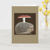 ヘッジホッグ傘#3グリーティングカード カード (黄色い花)