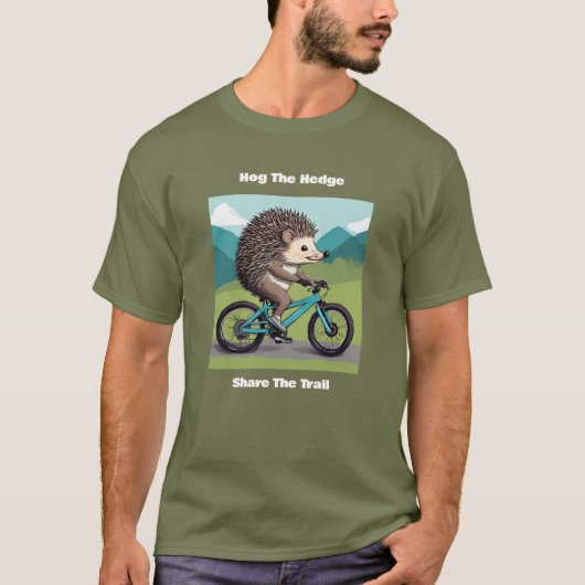 ヘッジホッグ共有ザトレイルマウンテンバイクハイキング Tシャツ (正面)