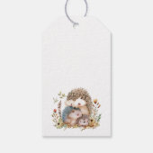 ヘッジホッグ家族ベイビーシャワーありがとうメッセージカード ギフトタグ (裏面)