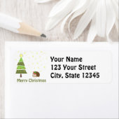 ヘッジホッグ小妖精や小人クリスマスシーン ラベル (インサイチュ)