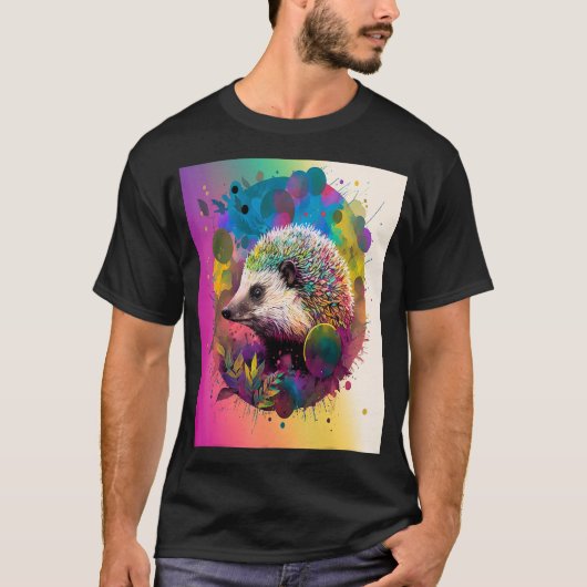 ヘッジホッグ抽象芸術アート Tシャツ (正面)