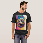 ヘッジホッグ抽象芸術アート Tシャツ (正面フル)