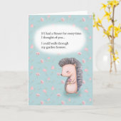 ヘッジホッグ私はバレンタインデー記念日を愛している カード (黄色い花)