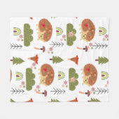 ヘッジホッグ自然フローラレインボーパターン フリースブランケット (正面(横))