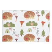 ヘッジホッグ自然フローラレインボーパターン 枕カバー (裏面)