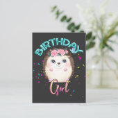 ヘッジホッグ誕生日ガールパーティー贈り物 インビテーションポストカード (スタンド正面)